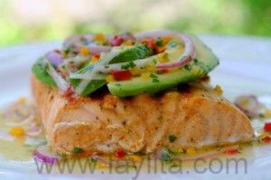 grilled salmon with avocado salsa